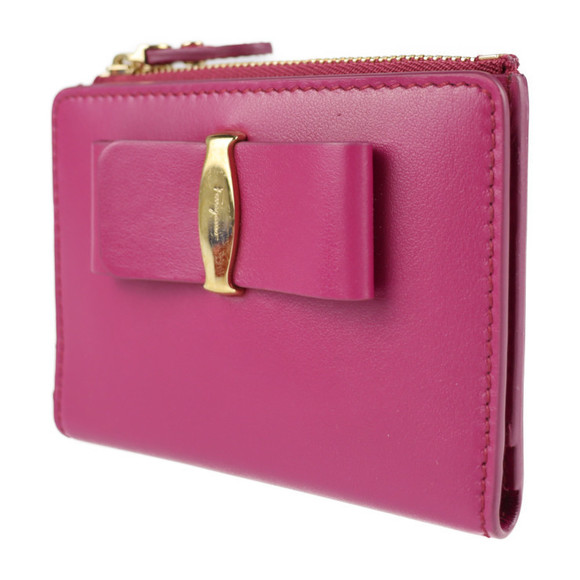 Salvatore Ferragamo Vara Calf Card Case Sangria - Picture 2 of 9
